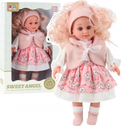 Pop Sweet Angel in roze bloemenjurk 36 cm
