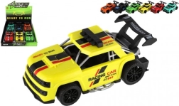 Kunststof raceauto met wrijvingsmotor, bonte mix in doos 16 cm, 6 stuks