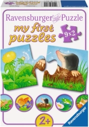 RAVENSBURGER Mijn eerste puzzel Diertjes in de tuin 9x2 stukjes