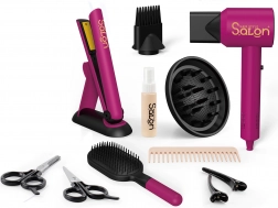 Cosmeticaset voor kinderen met föhn en stijltang
