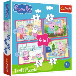 Puzzel 4 in 1 Peppa houdt van avontuur