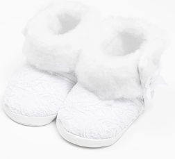 New Baby winterlaarsjes met kant voor baby’s, wit, 0–3 maanden