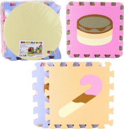 Zachte EVA-schuim puzzelmat, pastel, dieren, 16 stuks