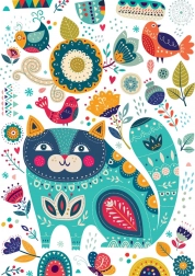 Puzzel kat en vogels 1000 stukjes