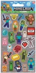 Minecraft-stickers grijs, 25 st.