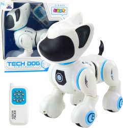 Interactieve robotische hond met afstandsbediening – wit en blauw