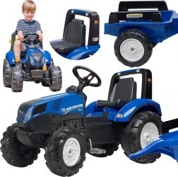 Traptractor NEW HOLLAND met aanhanger voor kinderen vanaf 3 jaar