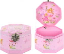 Roze muzieksieradendoos met ballerina en spiegeltje