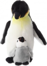 Pluchen pinguïn met jong 27 cm