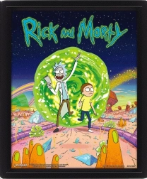 3D schilderij in lijst Rick and Morty Portal
