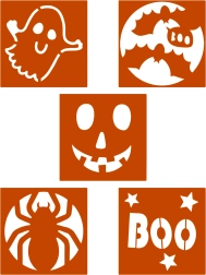 Set Halloweenstencils - 5 stuks