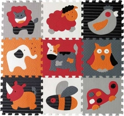 Schuimpuzzel dieren grijs en rood 30 × 30