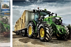 Diamant schilderen Tractor met aanhanger John Deere 30x40cm