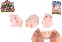 Elastisch siliconen antistress biggetje 6 cm