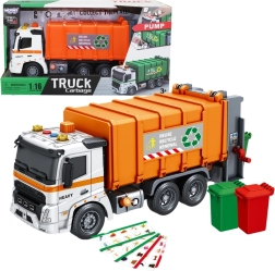 Interactieve vuilniswagen Woopie met licht- en geluidseffecten in schaal 1:16