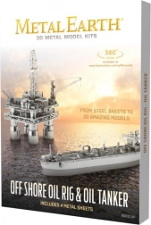 Metal Earth 3D-puzzel olieplatform en tanker – deluxe set