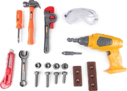 Gereedschapsset voor kinderen met werkende boormachine