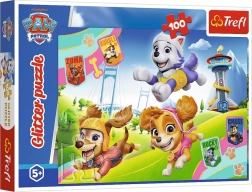 Puzzel 100 stukjes met glitter PAW PATROL – stralende hondjes Trefl