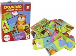 Logisch spel Puzzle Domino Dieren 28 elementen