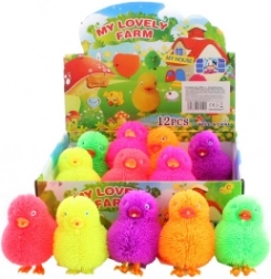 Lichtgevend pluizig kuikentje – rubberen knipperend speelgoed