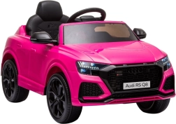 Elektrische kinderauto Audi RS Q8 met afstandsbediening en LED – Roze