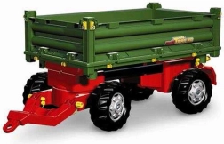 Groene tweewielige driezijdige kiptipper voor traptractoren Rolly Toys
