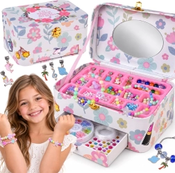 Creatieve kralenset voor het maken van armbanden in een koffertje