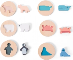 Houten contour-inlegpuzzel dieren