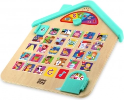 houten muzikaal huisje met alfabet cz/sk