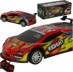 Raceauto op afstandsbediening met LED‑verlichting THUNDER, rood