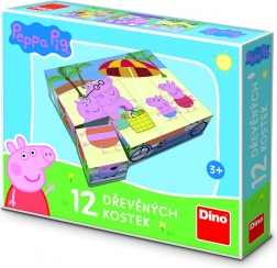 Dino houten beeldblokjes Peppa Pig – 12 blokken