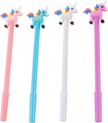 balpen met eenhoorn, zwarte vulling 0,5 mm – mix van kleuren