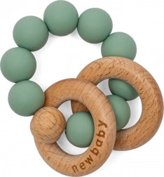 Bijtring met siliconen balletjes groen New Baby
