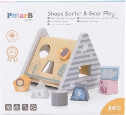 Houten vormensorteerder POLARB met blokken – piramide