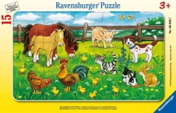 Puzzel met huisdieren 15 stukjes