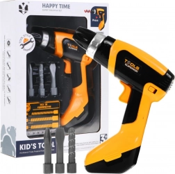 Elektrische speelgoedboormachine met realistische geluiden en ronddraaiende boor voor kinderen 3+