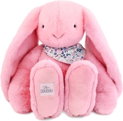 Doudou pluchen konijntje met sjaaltje – roze
