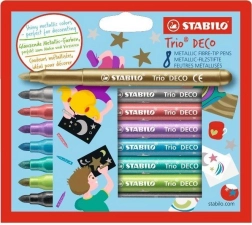 STABILO Trio Deco set van 8 metallic stiften