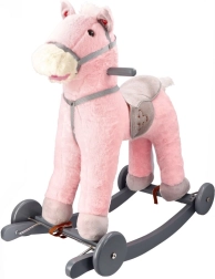 Roze hobbelpaard met wielen