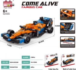 Bouwset Formule 1-racewagen oranje 278 stukjes