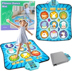 Interactieve dansende muziekmatt met dieren en LED – blauw
