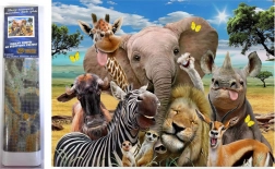 Diamantschilderen Safari selfie 30 × 40 cm