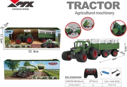 Afstandsbediende tractor met aanhanger en kiepfunctie
