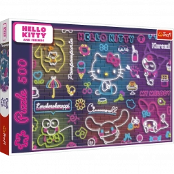 Puzzel 500 Neon HELLO KITTY Trefl