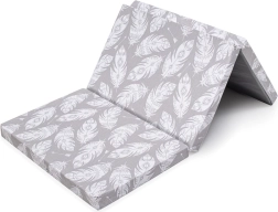 Opvouwbaar kindermatras voor ledikant 120×60×5 cm met hoes met verenmotief NEW BABY