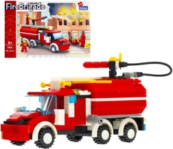 Bouwset brandweer met accessoires – brandweerauto 299 stukjes (6+)