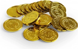 Plastic gouden munten voor spelletjes, 24 stuks