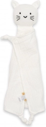 Mousseline knuffeldoekje New Baby kat wit