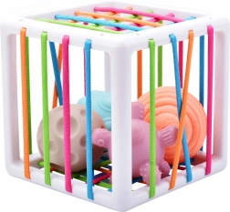 Woopie Baby elastische sensorische kubus en sorteerspel voor kinderen – gekke vormen, 5 stuks