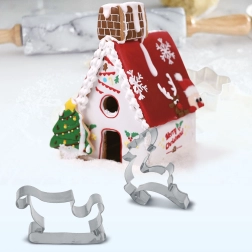 Uitsteekvormpjes voor een 3D-peperkoekhuisje, 9 delen